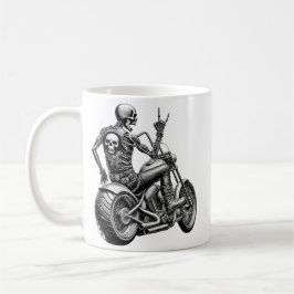 Taza De Café "Skull-Biker" auf heisser Maschine