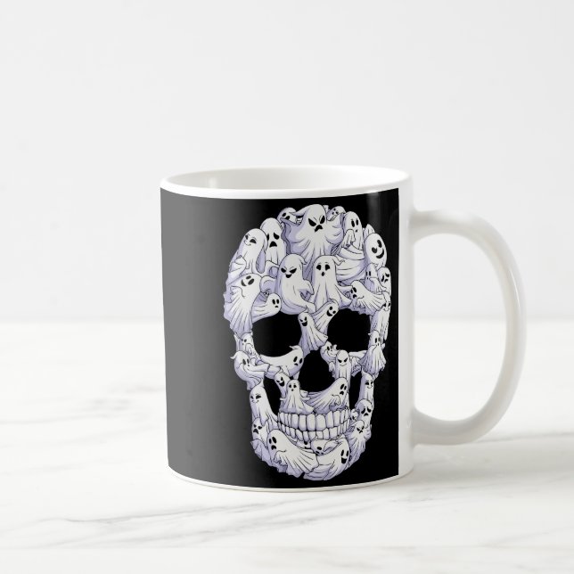 Taza De Café Skull Boo Ghost Funny Boo Ghosts Halloween Costume (Derecha)