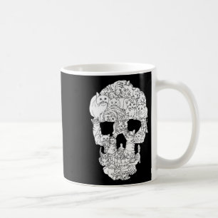 Taza De Café Skull Cat Kitty Skeleton Halloween Costume Tarot