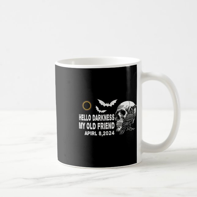 Taza De Café Skull Crow Hello Darkness My Old Friar Ecli (Derecha)