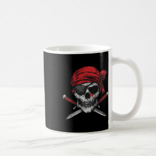 Taza De Café Skull De Bandera Pirata Y Gráfico De Esqueleto De 