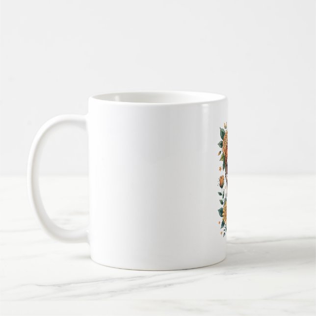 Taza De Café Skull Floral Halloween Spooky (Izquierda)