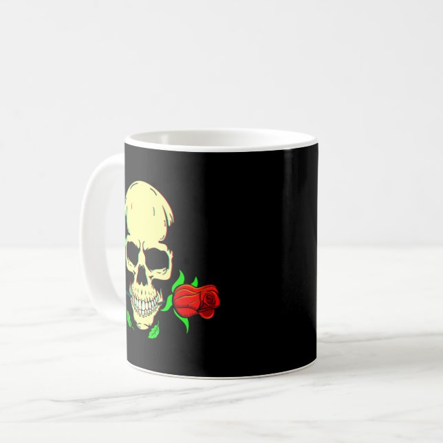 Taza De Café Skull N Roses 3D (Anverso izquierdo)