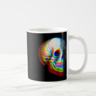 Taza De Café Skull Trippy Vaporwave Halloween Techno Rave Edm M