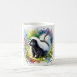 Taza De Café Skunk in Light and Color 020924AREF113 - Watercolo