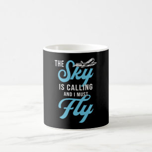 Taza De Café Skydiver El Cielo Llama Y Debo Volar Vintage