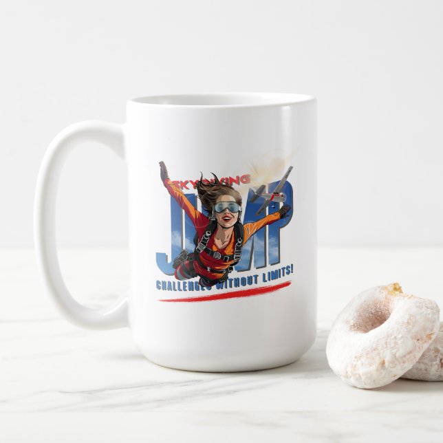 Taza De Café Skydiving-Feel Freedom Above Clouds | Women -15# (Con donut)