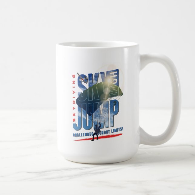Taza De Café Skydiving-Feel Freedom Above the Clouds | Men -15# (Derecha)