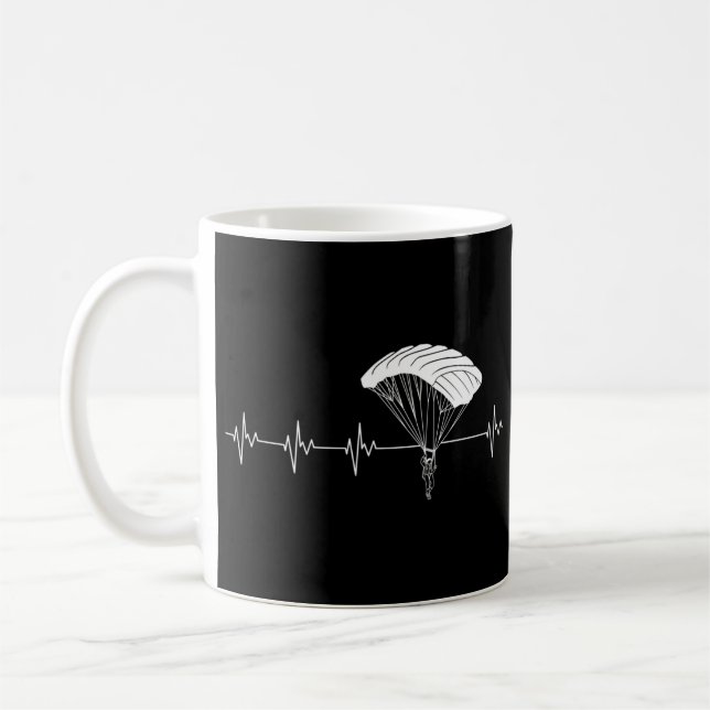 Taza De Café Skydiving Heartbeat Skydiver Parachuelo Lover (Izquierda)