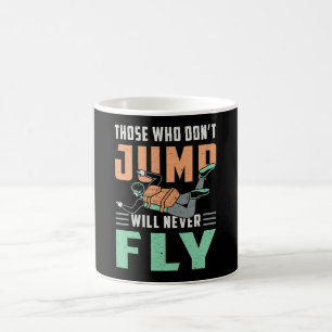 Taza De Café Skydiving Skydive Jump Skydiver Retro Gracioso Reg