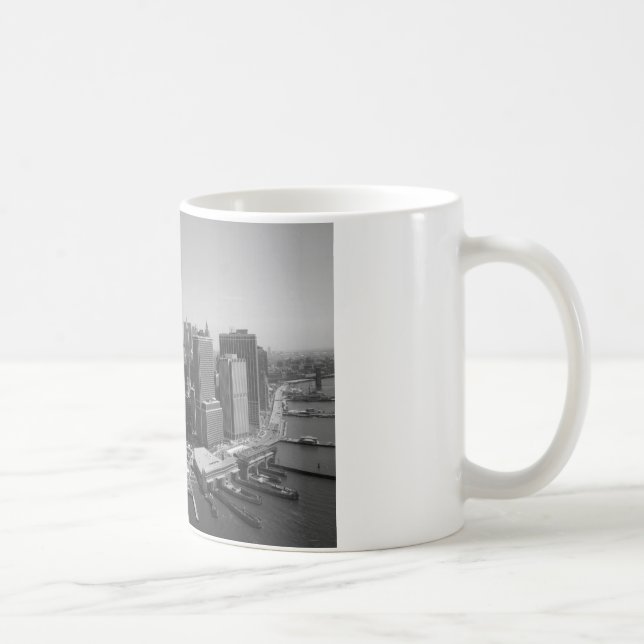 Taza De Café Skyline Black White New York (Derecha)