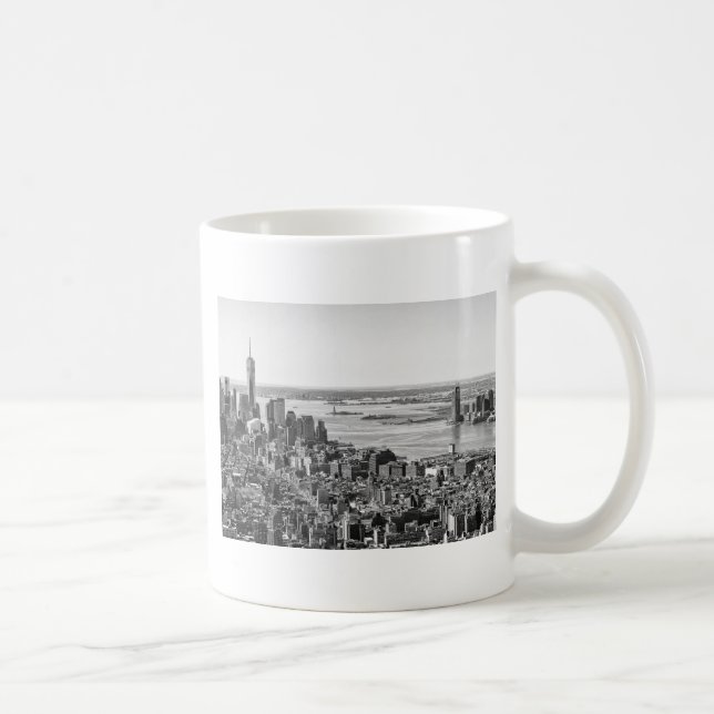 Taza De Café Skyline Black White New York (Derecha)