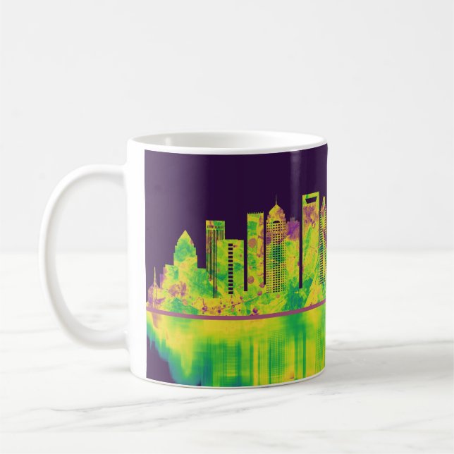 Taza De Café Skyline de Charlotte Carolina del Norte (Izquierda)