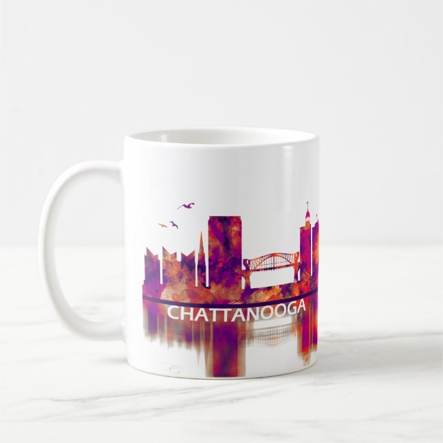 Taza De Café Skyline de Chattanooga Tennessee (Izquierda)