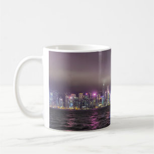 Taza De Café Skyline de Hong Kong de noche