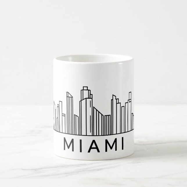 Taza De Café Skyline de Miami - Diseño Cityscape (Centro)