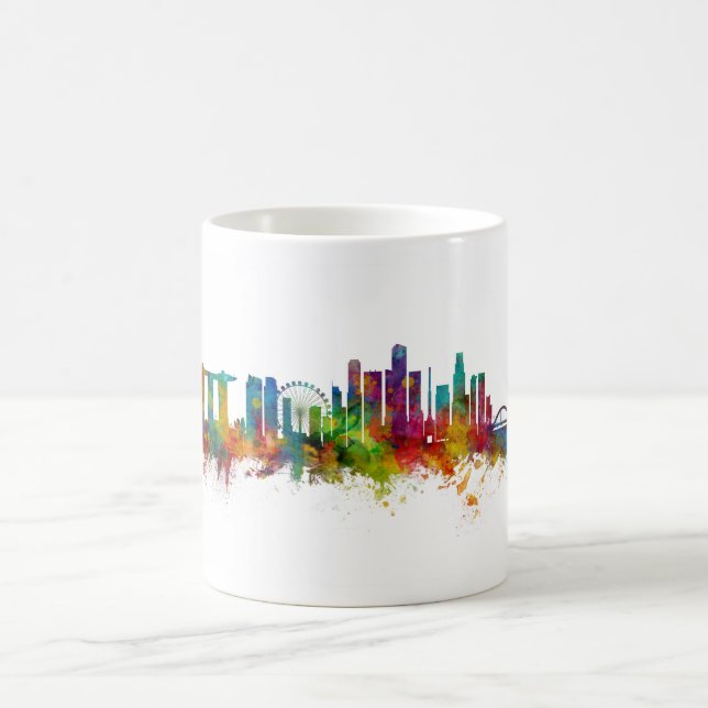 Taza De Café Skyline de Singapur (Centro)