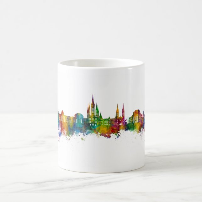Taza De Café Skyline de Wiesbaden Germany (Centro)