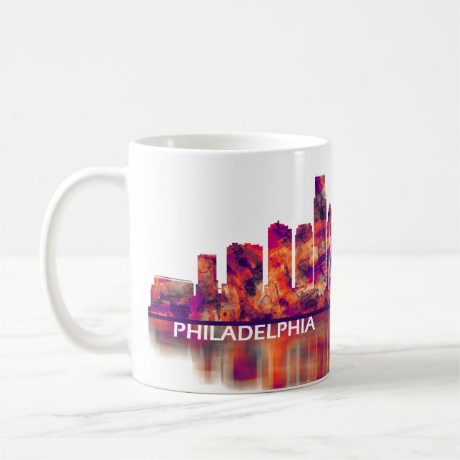 Taza De Café Skyline Philadelphia Pennsylvania (Izquierda)