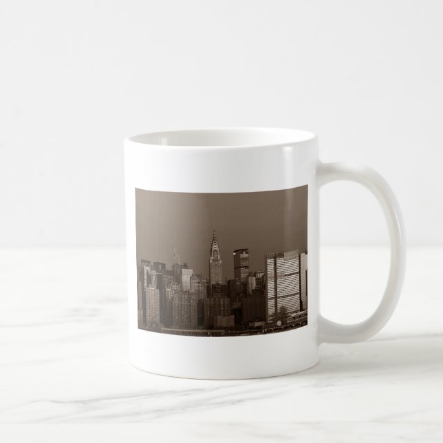Taza De Café Skyline Sepia New York (Derecha)
