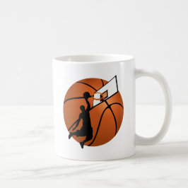 Taza De Café Slam Dunk Baloncesto Jugador con Hoop en una bola