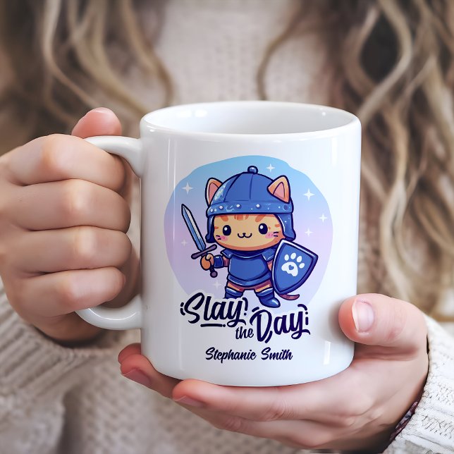 Taza De Café Slay el día (Start your mornings with a sip of courage and cuteness ☕🐾 )