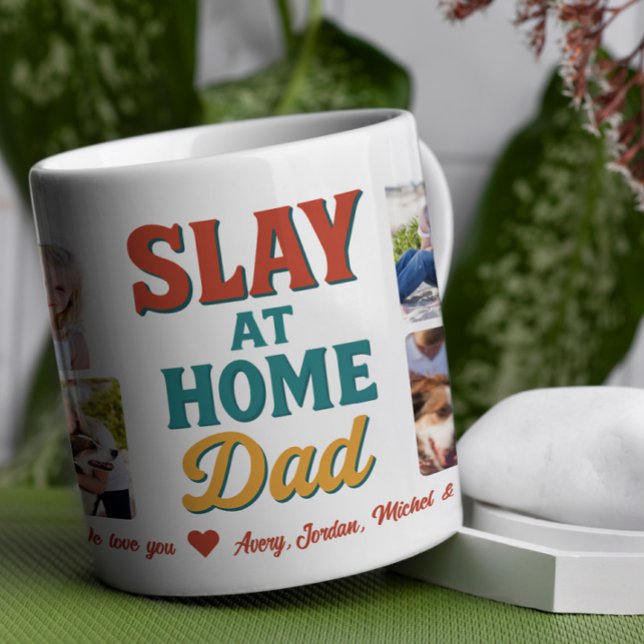 Taza De Café Slay in Home Dad Personalizado 8 Collages de fotos (Subido por el creador)