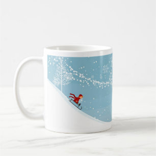 Taza De Café Sledding Fun Wintertime Mug