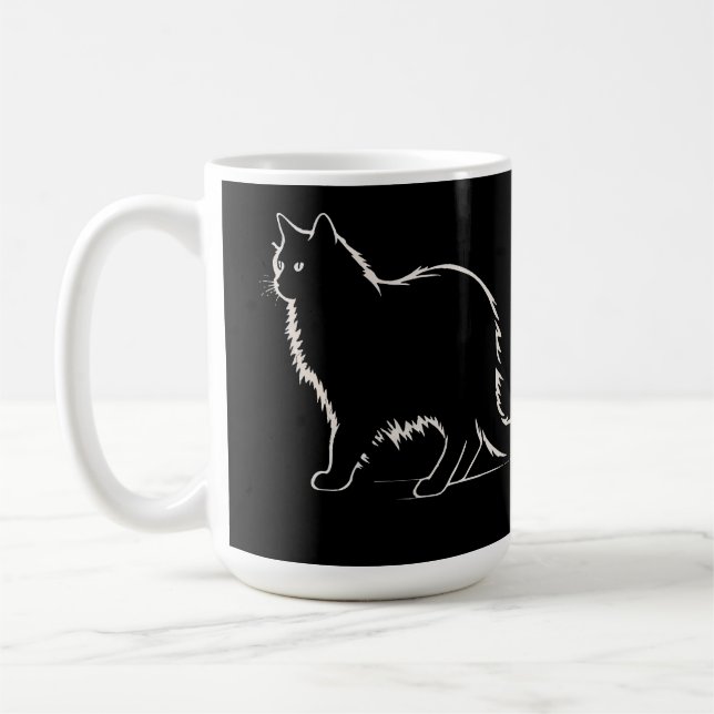 Taza De Café Sleek Cat Silhouette - Purr-fect  Coffee Companion (Izquierda)