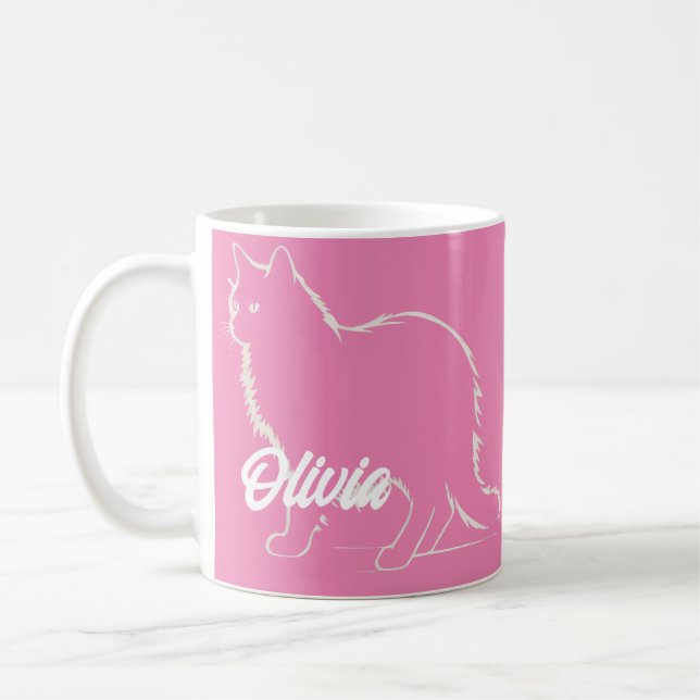 Taza De Café Sleek Cat Silhouette - Purr-fect Morning Companion (Izquierda)