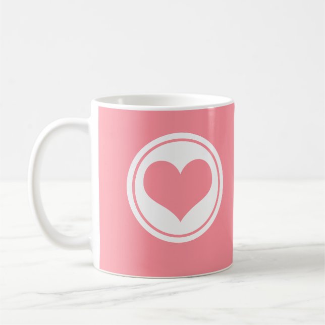 Taza De Café Sleek Heart Mug, Pink (Izquierda)