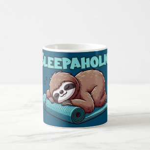 Taza De Café Sleepaholic - Lema Durmiente Sobre La Mata De Yoga