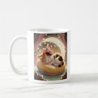 Taza De Café Sleeping calico cat, cuye cat siesta
