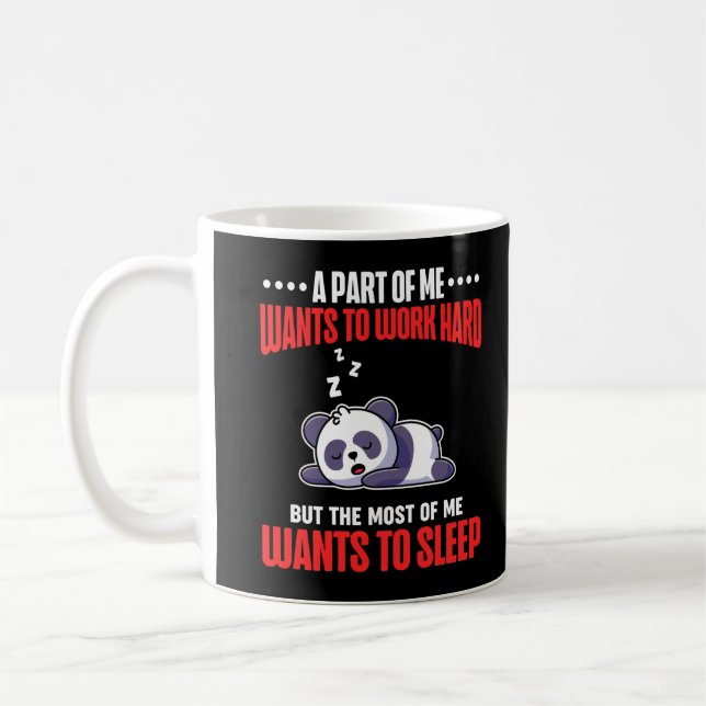 Taza De Café Sleeping Panda Funny Tigre Trabajador (Izquierda)