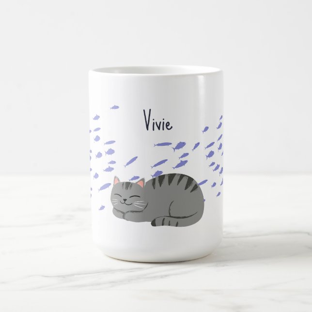 Taza De Café Sleeping Tabby Cat (Centro)