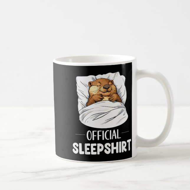 Taza De Café Sleepshirt Cute Sleeng Beaver Animal Lover Pajama  (Derecha)