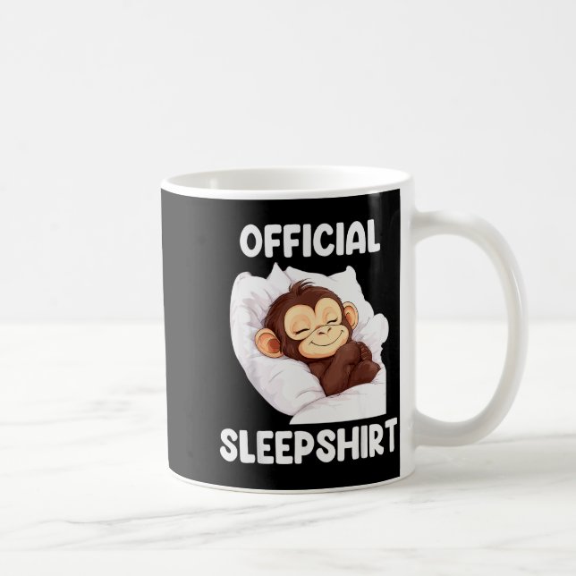 Taza De Café Sleepshirt Cute Sleeng Monkey Animal Lover Pajama  (Derecha)