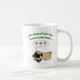 Taza De Café Sleepy Pug Navidades|Fun Holiday Cita Cum Pug
