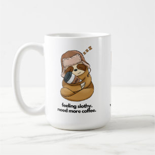 Taza De Café Sleepy Sloth Abrazando café
