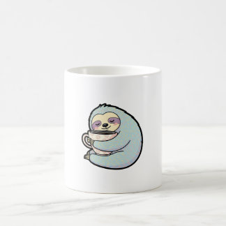 Taza De Café Sleepy Sloth with Coffee – Cute Cozy Illustration