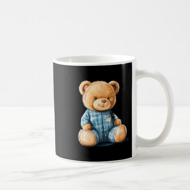 Taza De Café Sleepy Teddy Bear In Cute Pajama Outfit  (Derecha)