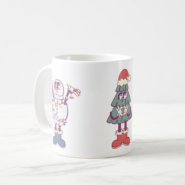 Taza De Café Sleighin' It: Groovy trío de vacaciones (Anverso izquierdo)