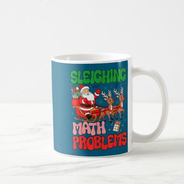 Taza De Café Sleighing Math Problems Funny Teacher Christmas Qu (Derecha)