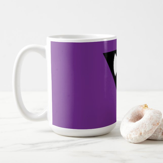 Taza De Café SlipperyJoe bandera del orgullo lesbiano poderoso  (Con donut)