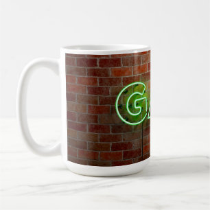 Taza De Café SlipperyJoe letrero de neón gay iluminado brillant