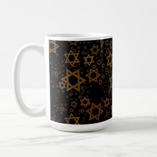 Taza De Café SlipperyJoe's Estrella David temática de Hanukkah  (Izquierda)