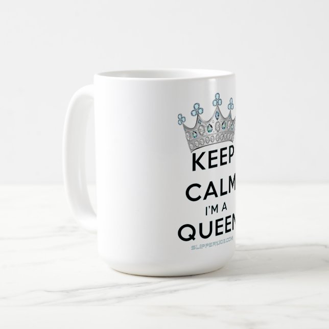 Taza De Café SlipperyJoe's Keep Calm Queen Royal Crown jewels a (Anverso izquierdo)