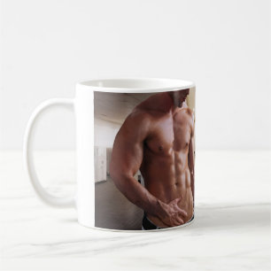 Taza De Café SlipperyJoe's Man Sixpack sin camisa sexy muscular