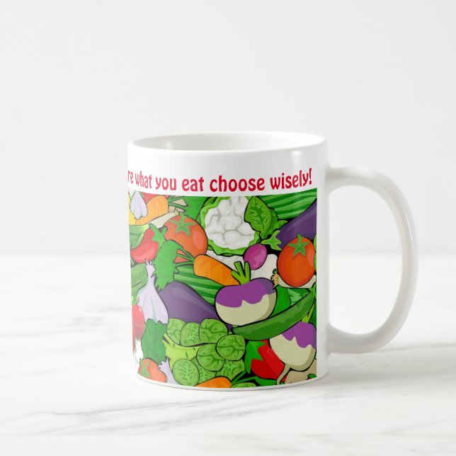 Taza De Café Slogan de los vegetales coloridos (Derecha)