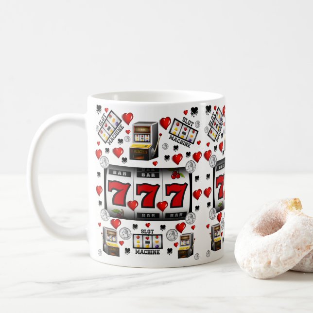 Taza De Café Slot Machine Casino Mug (Con donut)